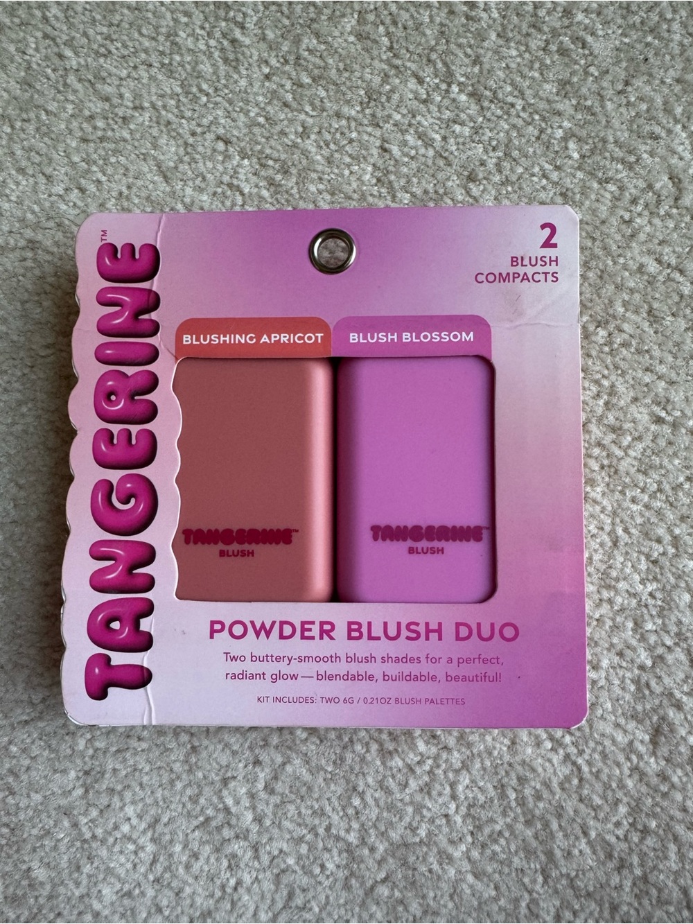 Tangerine Powder Blush Duo - Apricot & Blossom Pink